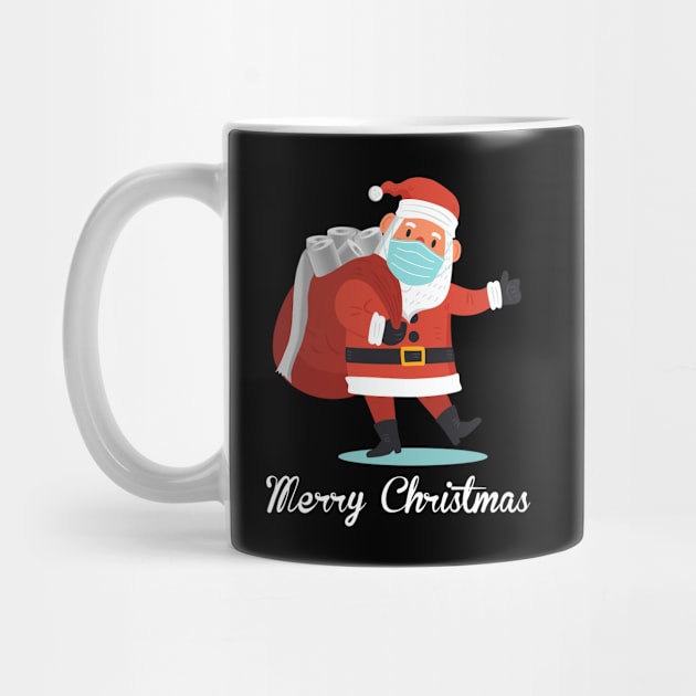 Santa With Face Mask And Toilet Paper Gift Funny Christmas 2020 by mittievance
